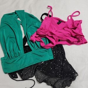 Lot Of 3 Woman’s Tank Top Size Medium Going Out Tops Shirts‎ Club Sexy Plunge